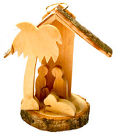 Olive Wood Nativity Tree Ornament
