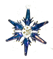 Christmas Tree Ornament,   glass snowflake in blue color. Handmade in Egypt.