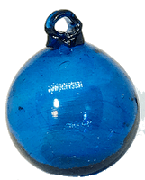 Blue Christmas Tree Ornament - Handmade from Recycled Glass