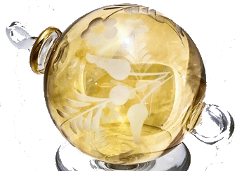 2" Blown Glass Tree Ornament in Gold