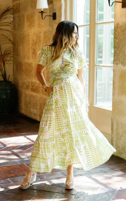 Eloise Dress-Kiwi Botanical