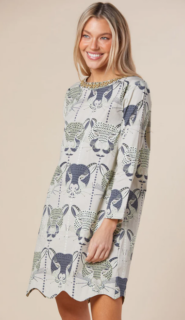 Blair Dress-Latte Jungle Cat