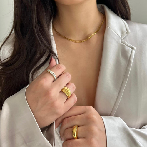 Sylvie Half Dome Ring - Gold