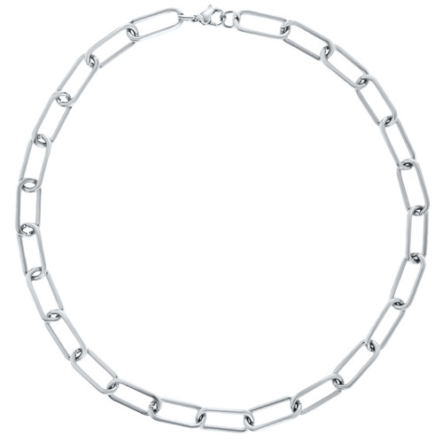 Carla Paper Clip Necklace - Silver