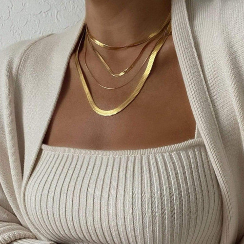 Cassia Double Chain Necklace - Gold