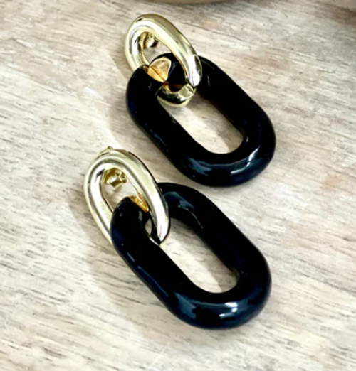 Small Shakedown Earrings - Resin Black 