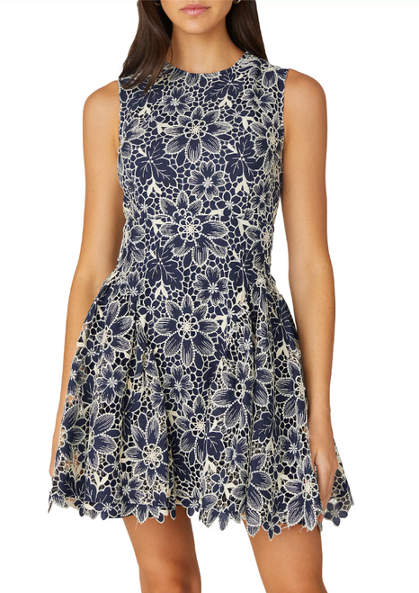 Ivy Dress-Navy/Ivory