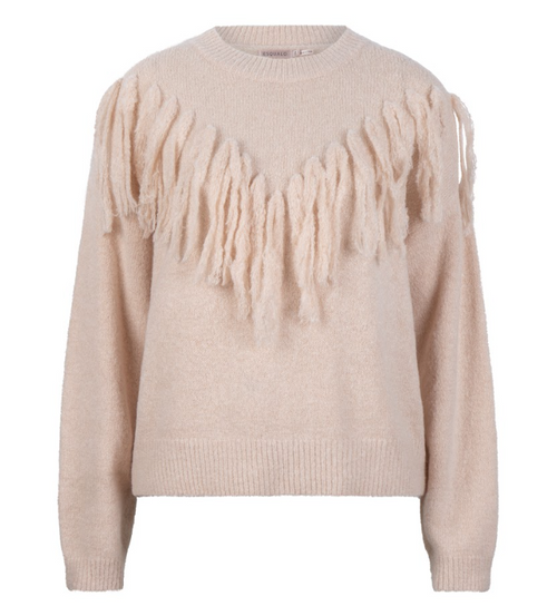 Sweater with Fringes - Light Sand 