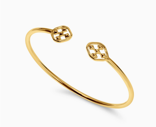 Shield Bangle Bracelet - Gold Vermeil 