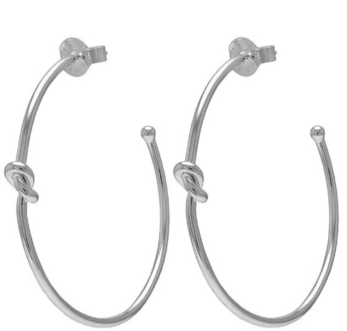 Silver Knot Hoops 2"
