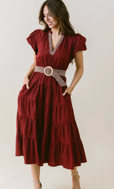 Daphne Dress-Garnet