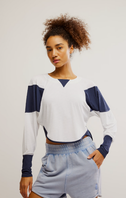 Spotlight LS Layer - White and Navy Combo