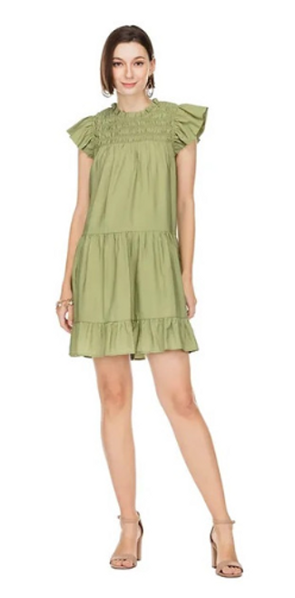 Tiered Dress-Olive
