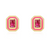 Bezel Studs - Hot PInk - Gold