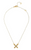 15-18" micro Pearl linkage with Petite euro crystal French Kiss pendant-GOLD