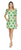 Puff Sleeve Fitted Dress - Green Motif