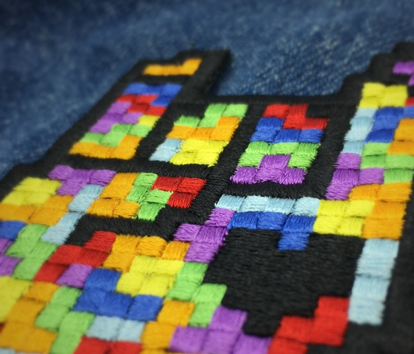8-bit Rock Patch - Tetris