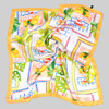 Girly-Printed Silky Square Scarf