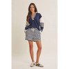 Fresh Coastal Stripe Relaxed French Terry Top