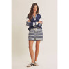 Fresh Coastal Stripe Relaxed French Terry Top
