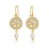 Sparkling Sand Dollar Pearl Earrings