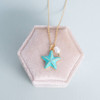 Starfish Pendant Necklace with Freshwater Pearl