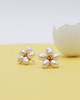 Pearly Flowers Stud Earrings