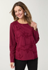 Imperia Long Sleeve Top with Floral Applique