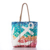 White Anchor on Multicolor Shells Tote