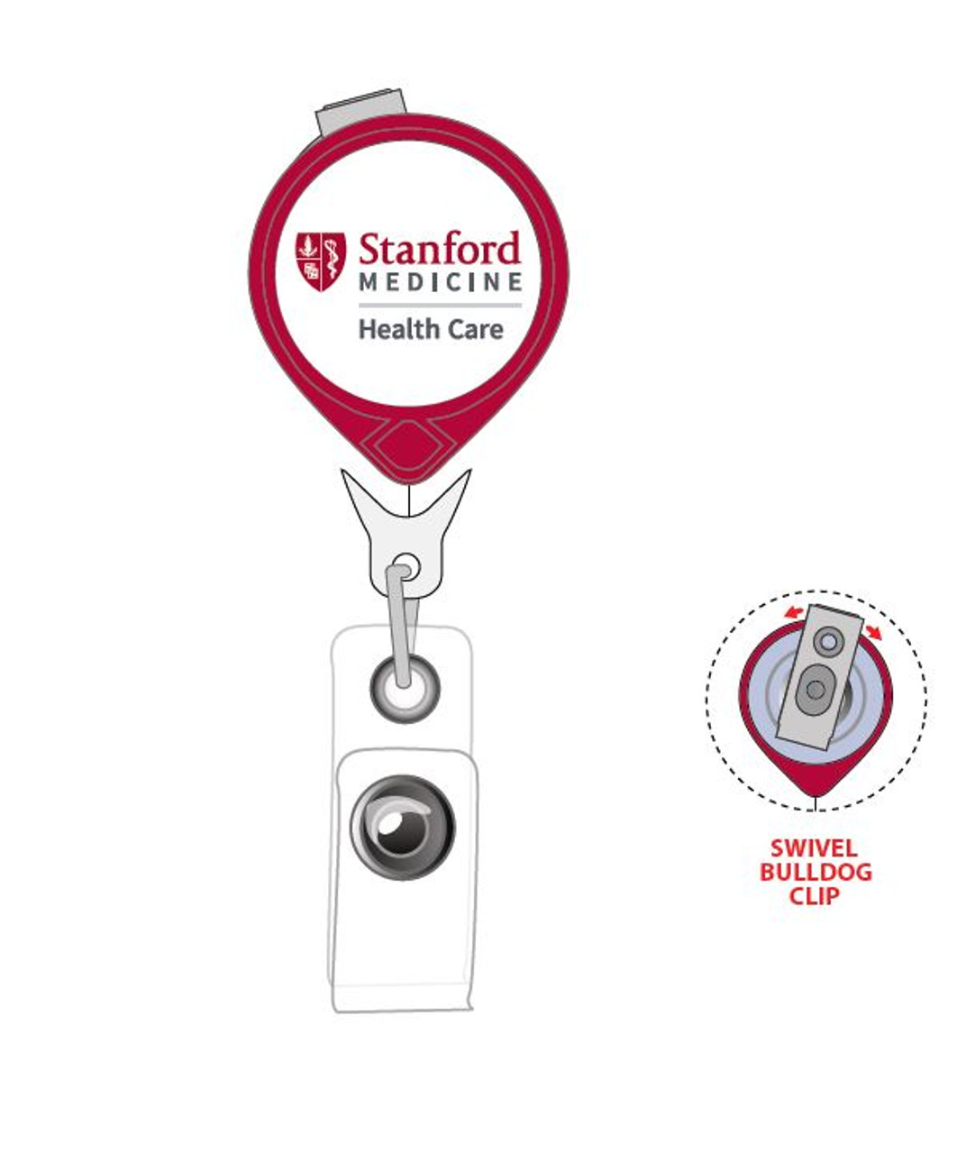Swivel Clip Badge Reel-SMHC - Stanford Health Care Gift Shop