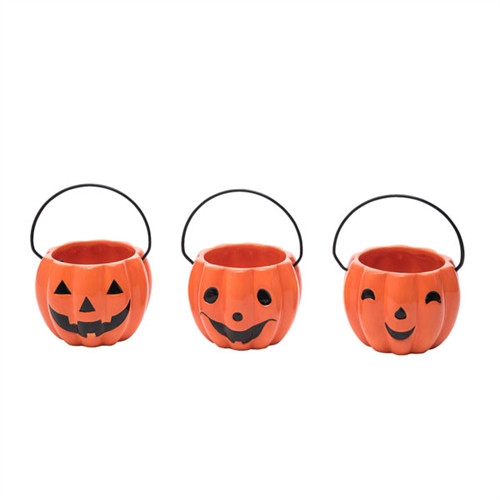 Jack-O-Lantern Bowl with Handle