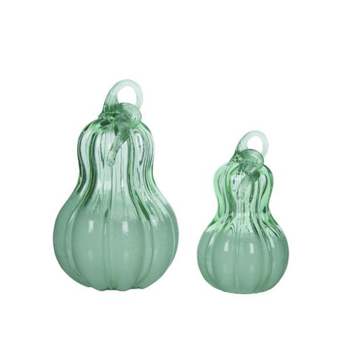 Light Green Glass Pumpkin