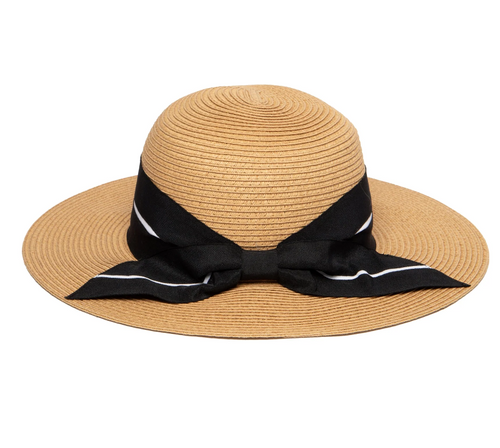 Oversized Stripe Bow Sun Hat