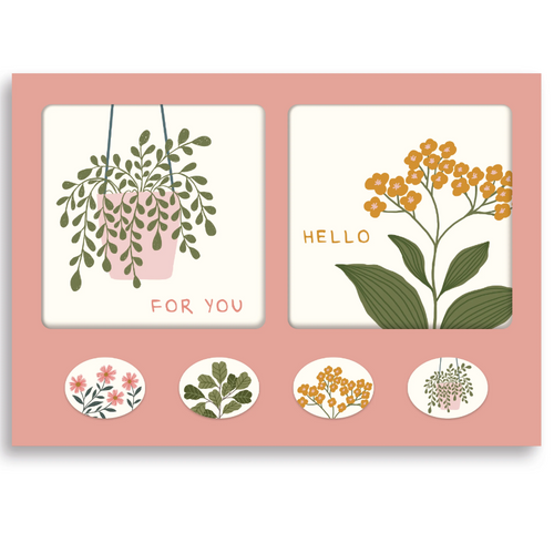 Mini Note Card Set with Stickers