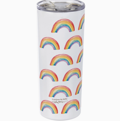 Rainbow Pattern Coffee Tumbler
