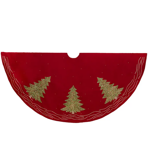 Dupion Embroidered Tree Skirt