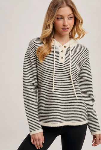 Henley Sweater Hoodie