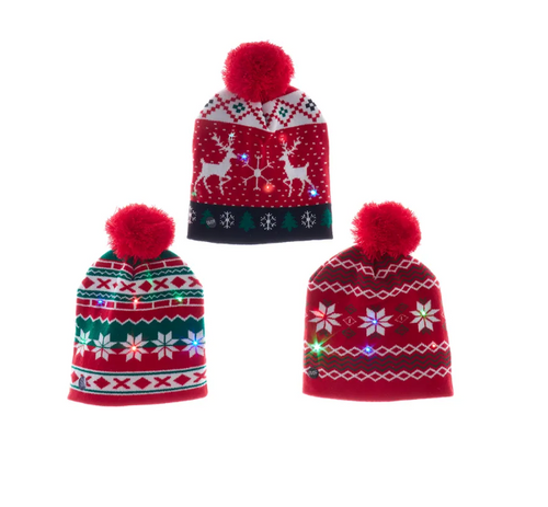 LED Christmas Knit Hats