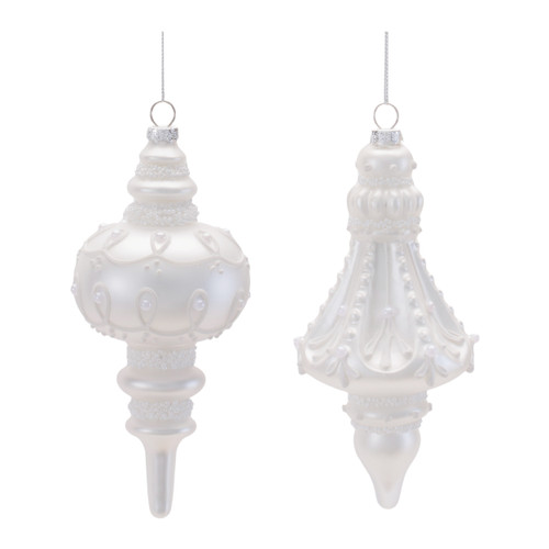 Pearl White Finial Ornament