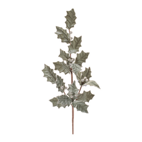 Faux Polyester Holly Spray