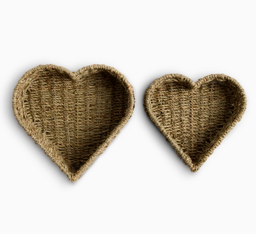 Woven Heart Baskets Set