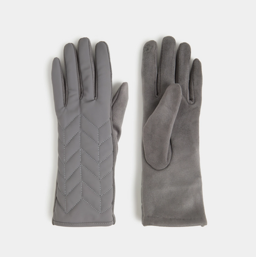 Matte Chevron Puffer Touchscreen Gloves