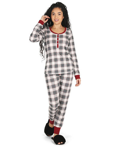 Henley Cotton Blend Pajama Set