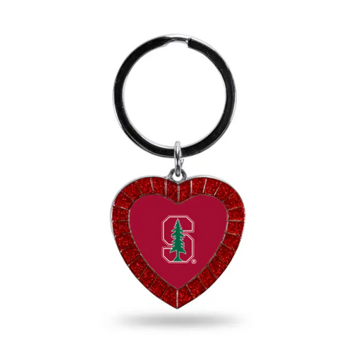 NCAA Rhinestone Heart Keychain-SU Tree