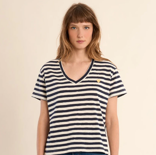 V-Neck Striped Shirt