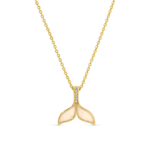 Whale Tail Necklace with CZ Accents