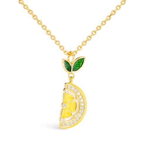 Gold CZ Lemon Necklace