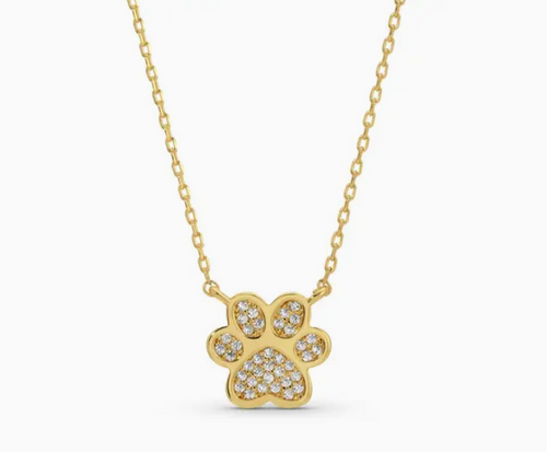 Delicate Paw Print Necklace