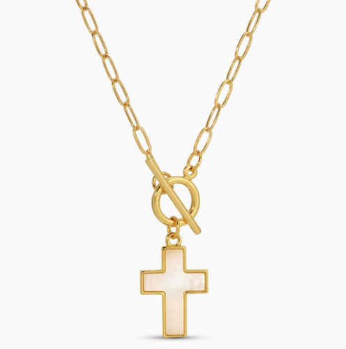 Front Toggle Cross Pendant Necklace