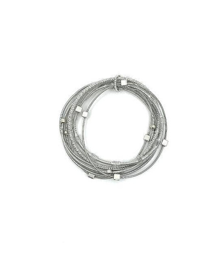Silver Multi Texture Wire Bracelet